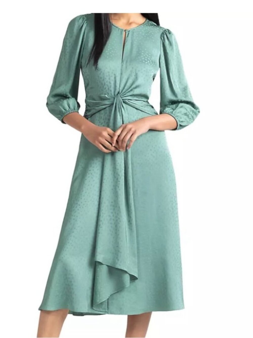 Shoshanna Melrose Jacquard Midi Green Dress size 4